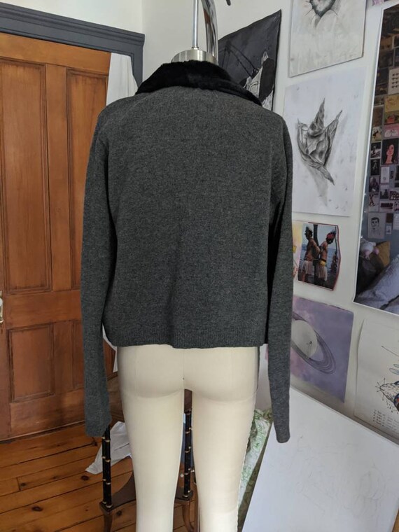 Vintage Gray Lambs Wool Cardigan , Free People's … - image 4