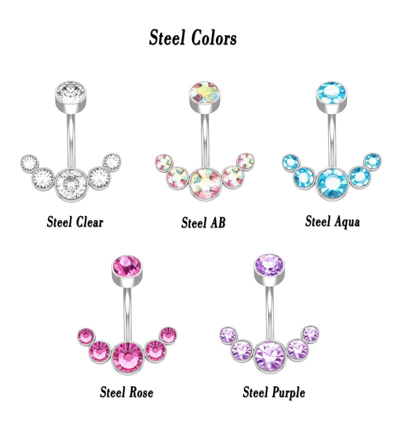 Dangle Belly Button Rings Surgical Steel Curved Navel Barbell Etsy