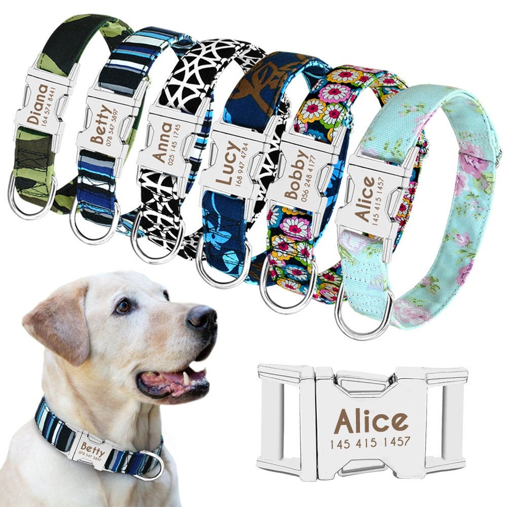 Personalized Reflective Dog Collar Pet Collar With Side Etsy India