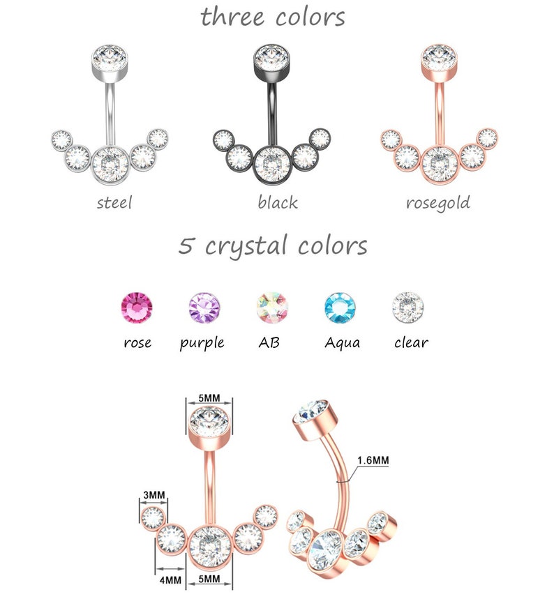 Dangle Belly Button Rings Surgical Steel Curved Navel Barbell Etsy