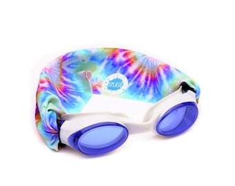 Tie Dye No-Tangle, Adjustable Swim Goggles for Adults and Kids