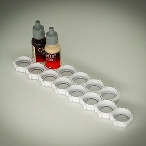 Modular Paint Organizer Citadel Paint Bottle Holder snap-in 3d printed for Vallejo, Army Painter, GW, Citadel, Model Master and Tamiya