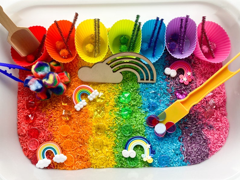 Rainbow Sensory Bin Etsy