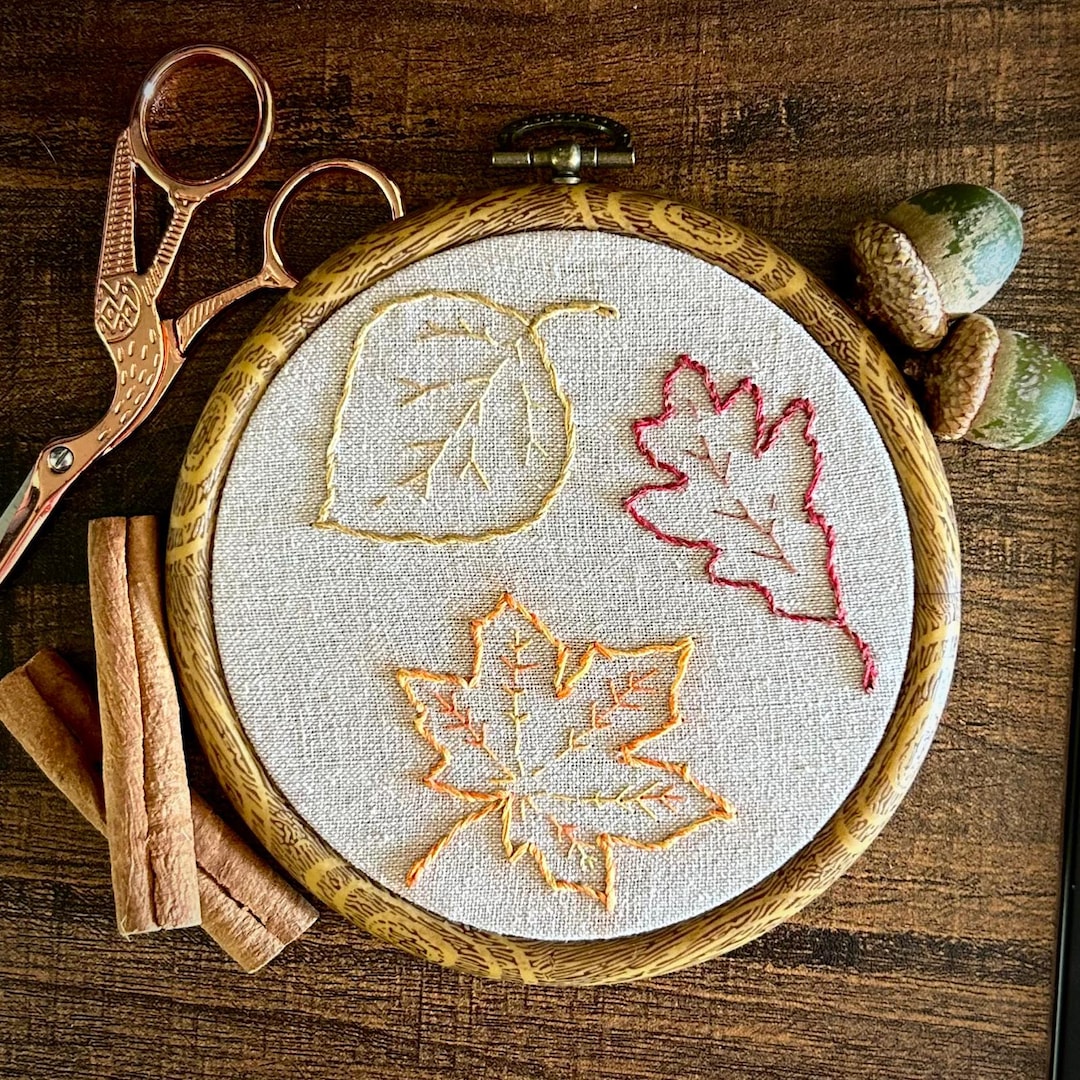 Autumn Leaves Embroidery | Digital Download PDF | Beginner Friendly ...