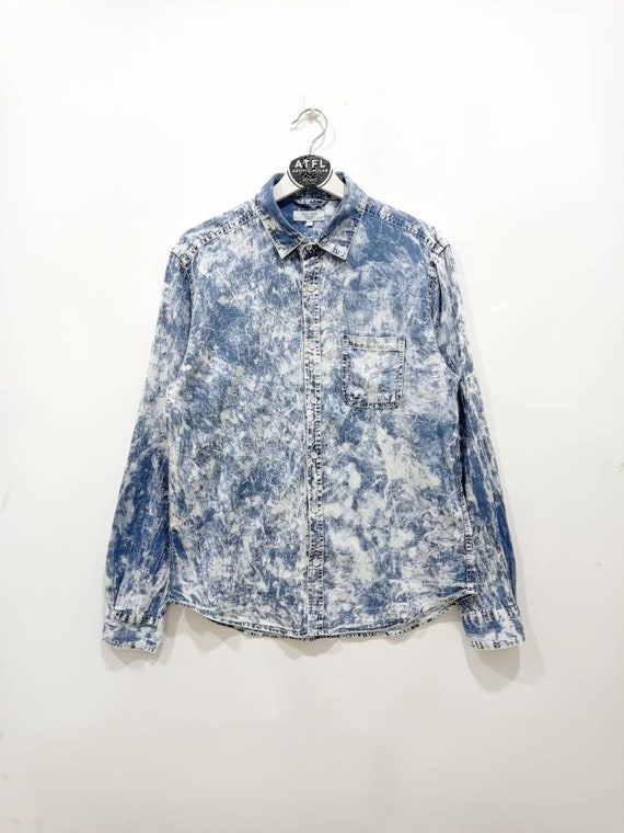 Vintage 90s Glove House Acid wash Style Shirts Str