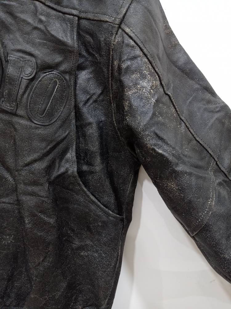 ジャケット・アウター Marlboro Cow Leather varsity jacket Vintage 90s Marlboro Leather Varsity Jacket Minimalist