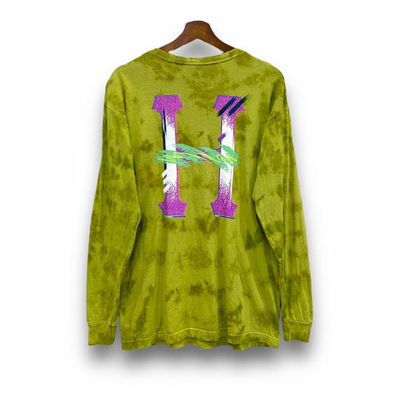 Y2K Huf Skateboard Graphic Tie Dye Long Sleeve T Shirts Streetwear 