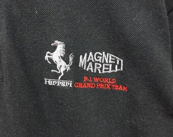 Vintage 90s Magneti Marelli Ferrari Embroidery Polo Shirts