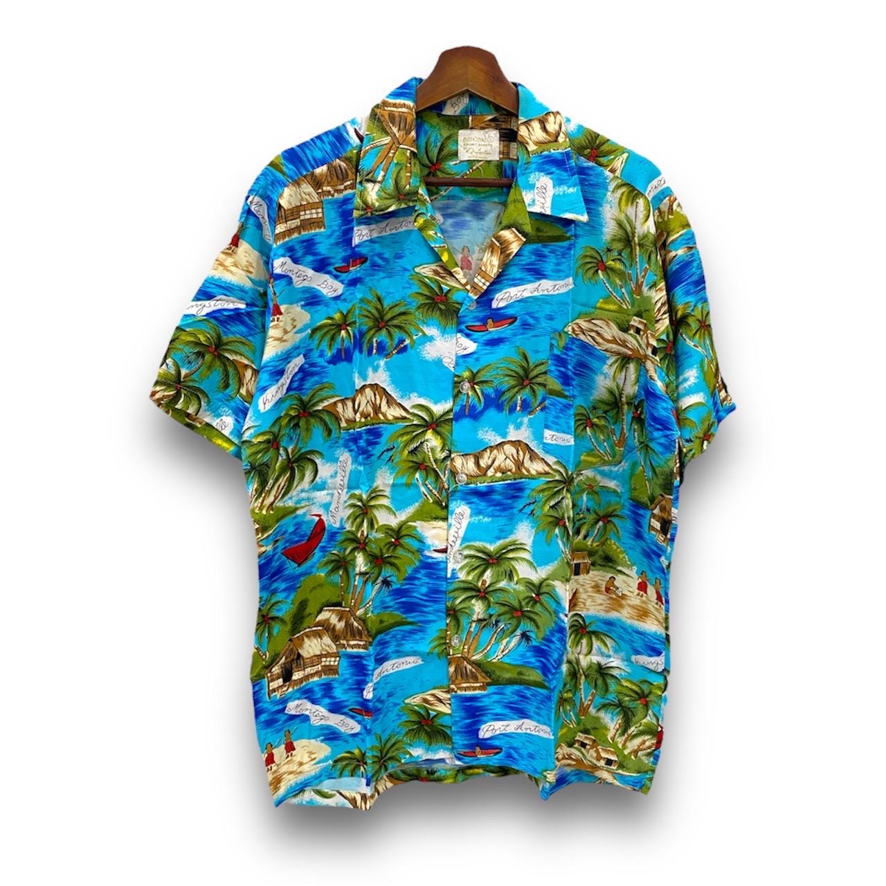 Vintage 50s Rayon Hawaiian Shirts by Manhattan Streetwear Size L