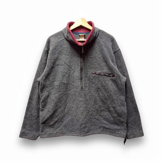 Vintage 90s L.L Bean Half Zip Fleece Jacket Streetwear Size L 