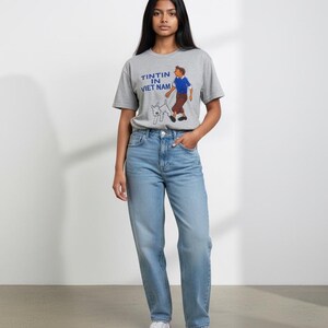 00-tals vintage TinTin i Vietnam T-shirts Grafiska T-shirts Streetwear Storlek M bild 2