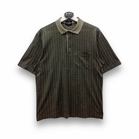 Dunhill, Vintage 90s Alfred Dunhill Italy Stripes Polo Shirt Size M
