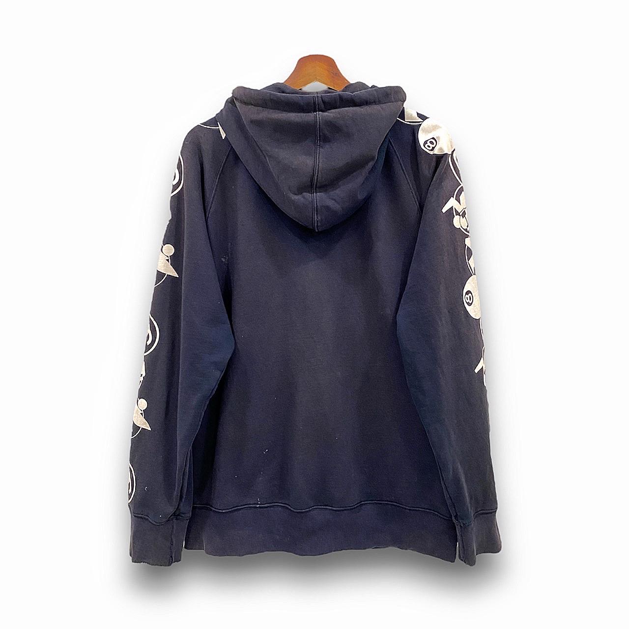 Vintage 90s Stussy Japan 8 Ball Design Hoodies Streetwear