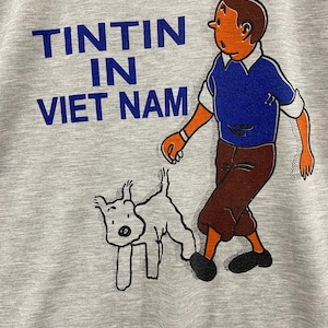 00-tals vintage TinTin i Vietnam T-shirts Grafiska T-shirts Streetwear Storlek M bild 5