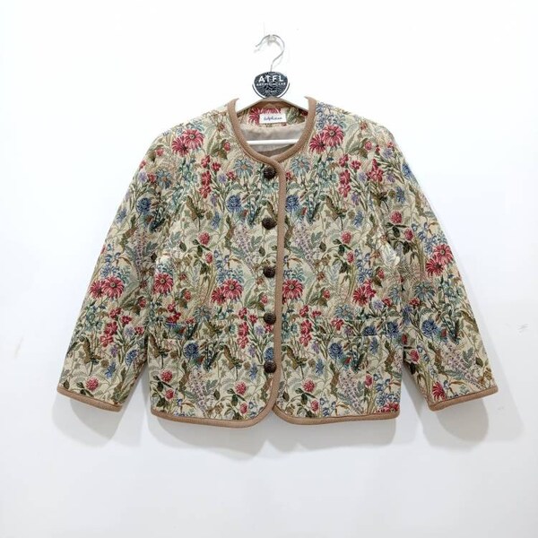 Booked to dylan Vintage Delphinium Japan Embroidery Jacket menswear Streetwear Size M-L