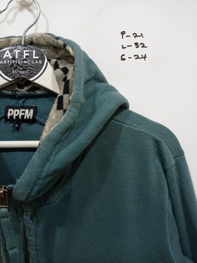 y2k 00s archive ppfm zip up hoodie✩ PPFM Zip Hoodie 00s Y2K Archive M Cotton Brown Used | eBay