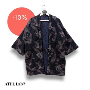 Vintage Padded Yukata - Rare Yukata - Noragi Jacket - Vintage Japanese Kimono - hanten - Haori - Happi Kimono - Size M-L