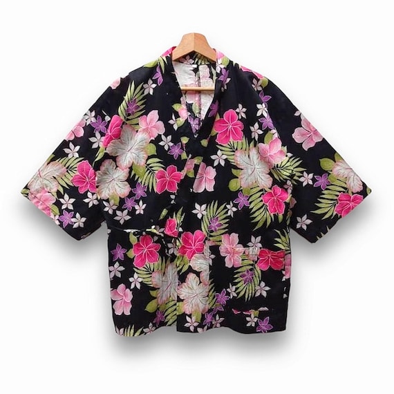 Vintage Jinbei Floral Rare Yukata Noragi Jacket Vintage