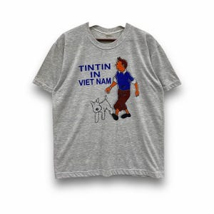 00-tals vintage TinTin i Vietnam T-shirts Grafiska T-shirts Streetwear Storlek M bild 1