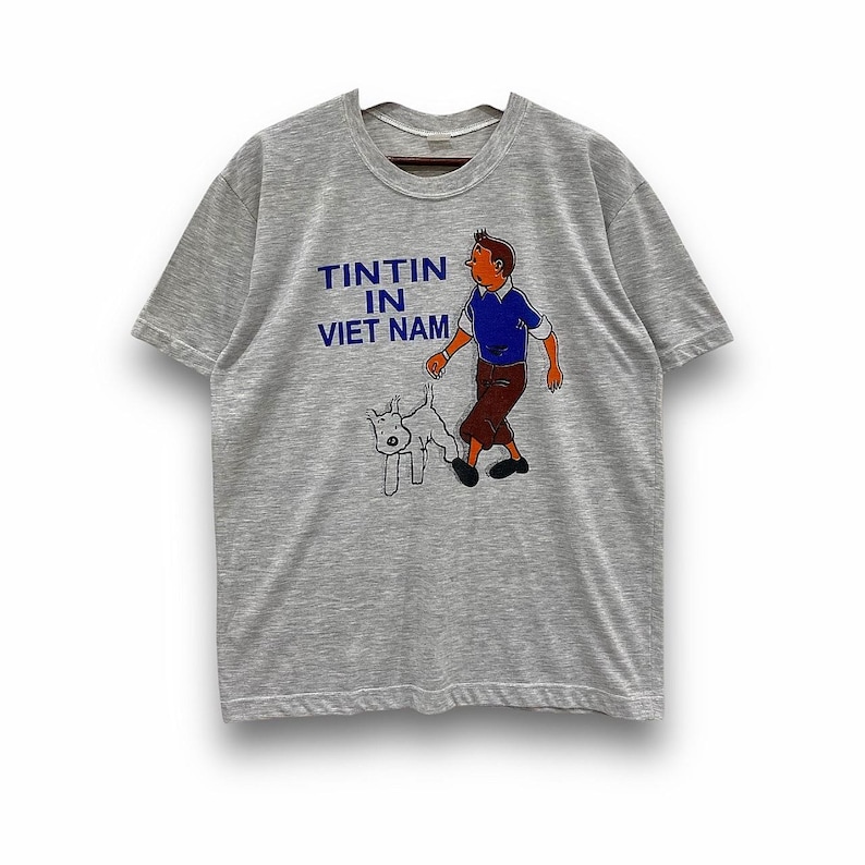 00-tals vintage TinTin i Vietnam T-shirts Grafiska T-shirts Streetwear Storlek M bild 1