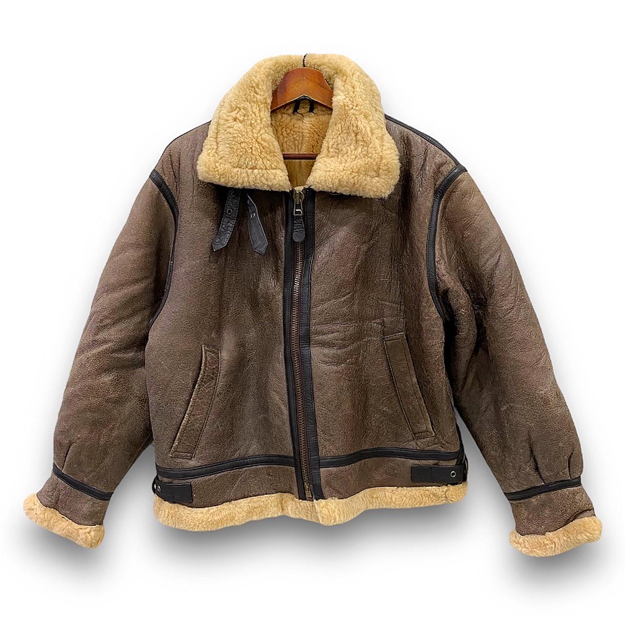 Vintage 90s Pottar B3 Raf Cockpit Shearling Sheepskin Leather