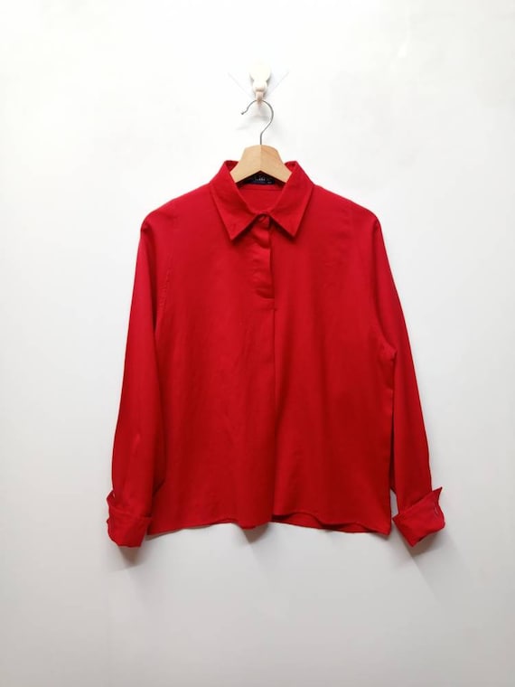 Vintage Miss Chloe Aesthetic Red Shirts Sweatshirts Blouse Top 
