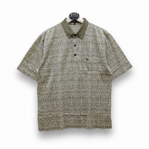 Daks, Vintage 90s Daks London Paisley Polo Shirt Size M