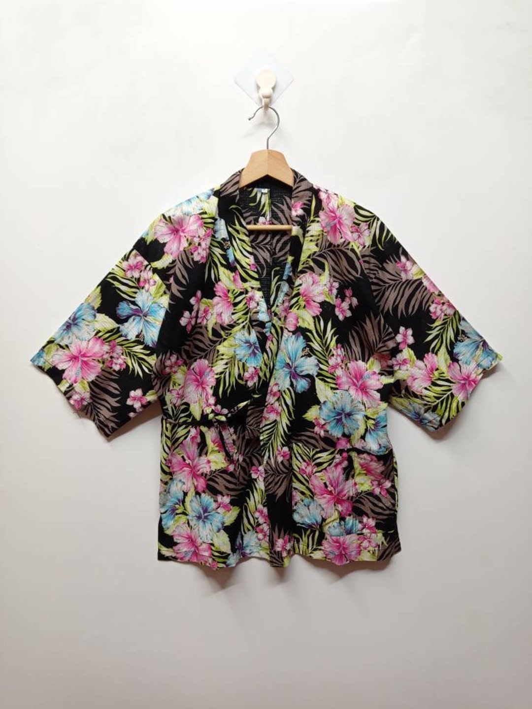 Vintage Jinbei Floral Rare Yukata Noragi Jacket Vintage - Etsy