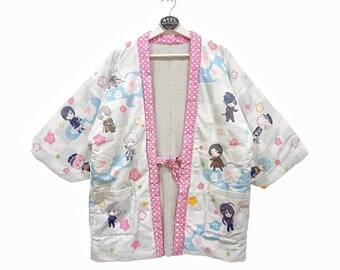 Vintage Padded Yukata - Rare Yukata - Noragi Jacket - Vintage Japanese Kimono - hanten - Haori - Happi Kimono - Size M