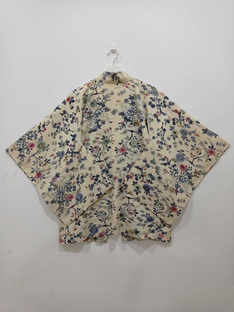 Vintage Geometric Kimono Haori Floral Noragi Hanten Jinbei - Etsy