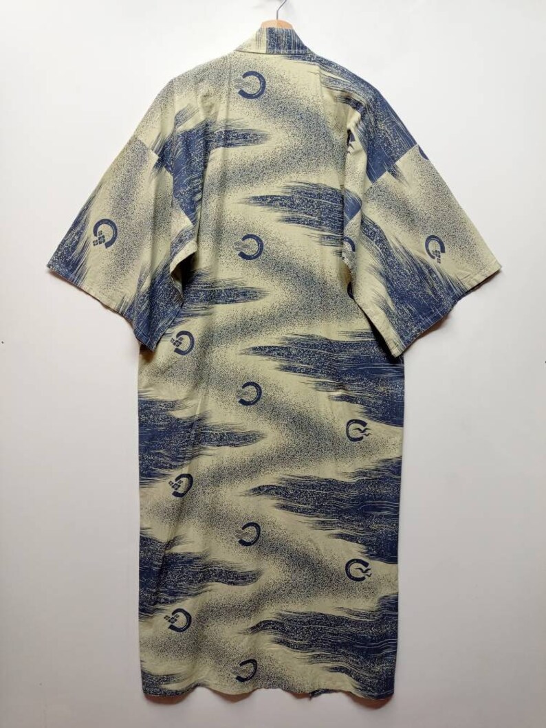 Vintage Geometric Kimono Haori Floral Noragi Jinbei Embroidery Full printed Japanese Traditional streetwear menswear Size L-XL