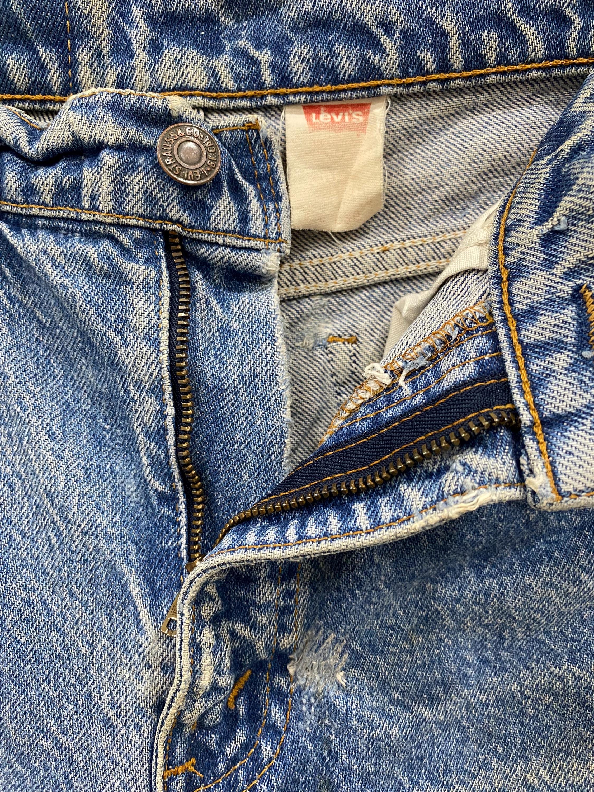 Vintage 80s Levis 505 Orange Tab 221 Button Streetwear Size W30 X