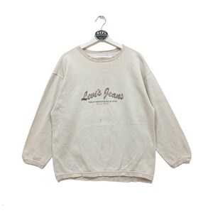 Vintage 90er Jahre Sweatshirt Levi&#39;s Verwaschenes Sun Fadded Streetwear Gr. L