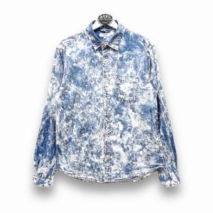 Vintage 90s Glove House Acid wash Style Shirts Streetwear size M
