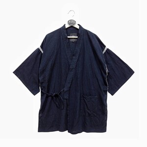 Vintage Jinbei - Rare Yukata - Noragi Jacket - Vintage Japanese Kimono - hanten - Haori - Happi Kimono - Size L