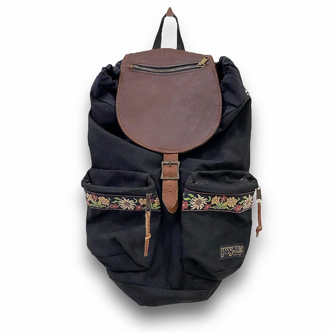 90s JANSPORT MADE IN USA リュック　ブラック Vintage Jansport Backpack Black Mesh Front 2 Pocket 90s USA