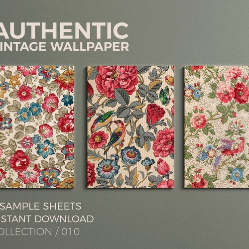 Vintage Floral Wallpaper Printable Digital Download | Etsy UK
