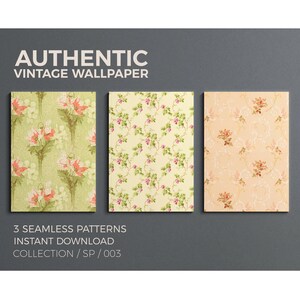 WALLPAPERPARADE COLLECTION SP 003, 3 authentische Vintage-Tapeten-nahtlose Muster zum sofortigen Download