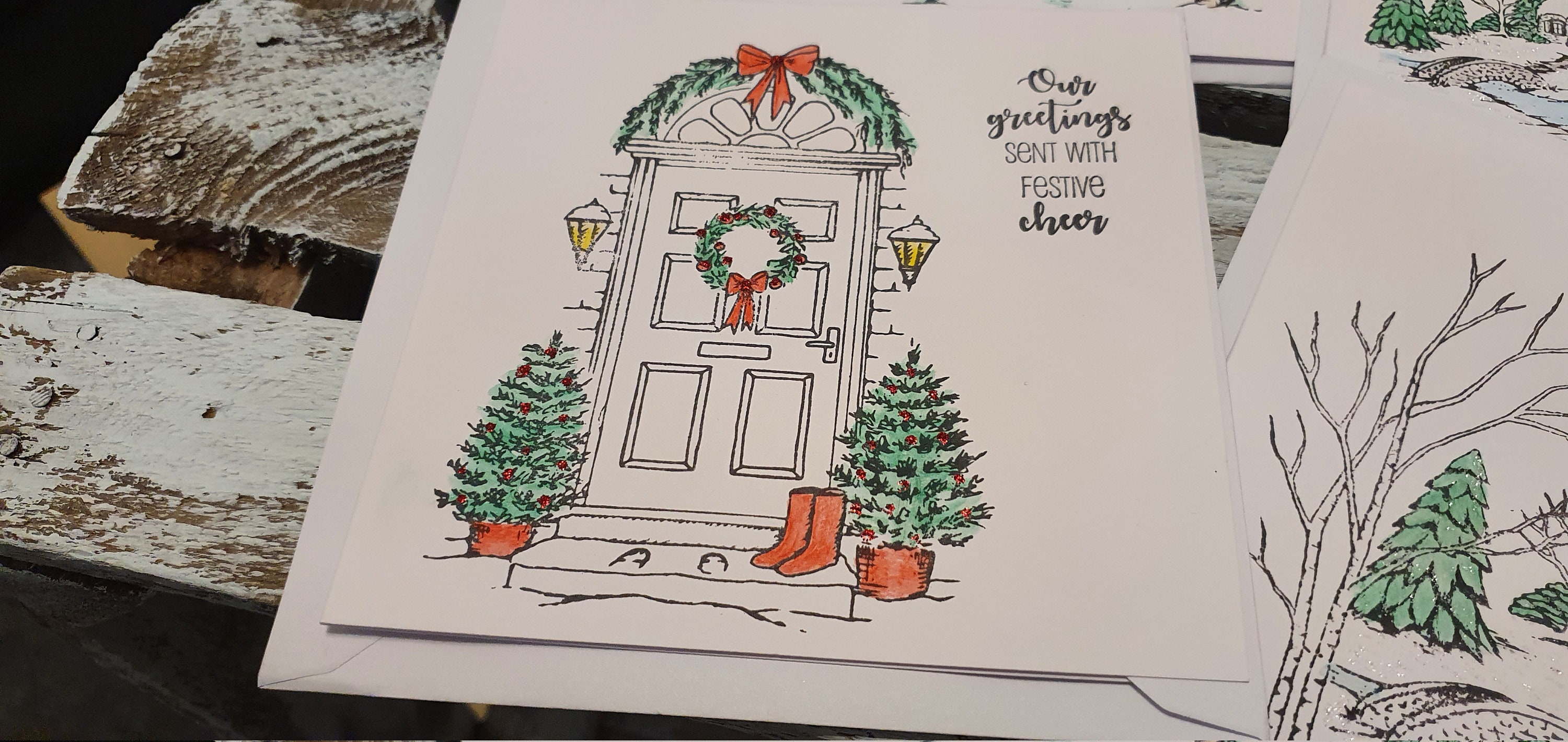 Pack of 4 traditional Christmas cards Etsy