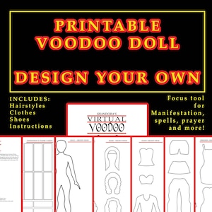 SALE* Printable Voodoo Doll - Female - Design Your Own
