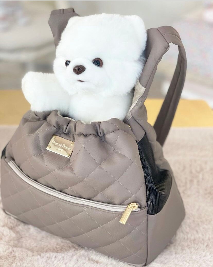 Beige Small Dog Pouch / Small Dog Pouch Bag / Dog Tote / Dog