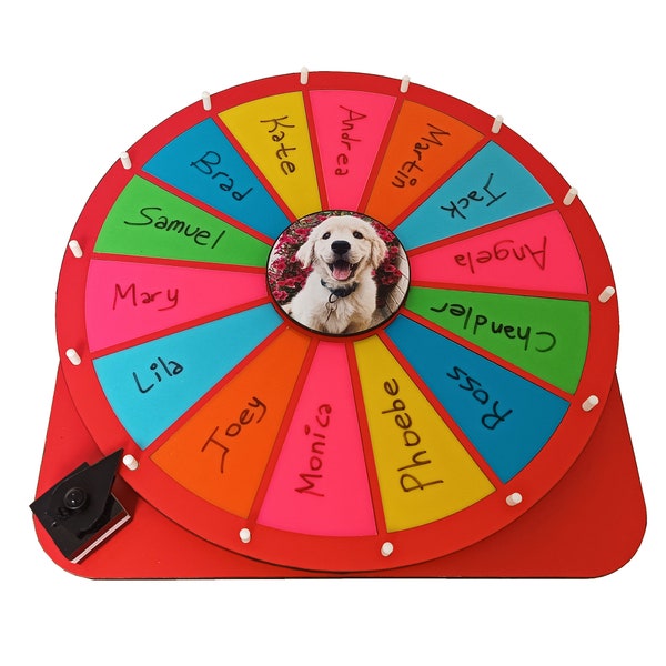 Red 20" Prize Wheel Wooden Spin The Wheel Game Large prize Wheel Carnival Wheel Custom Prize Wheel Custom Party Game Table Top Board Game