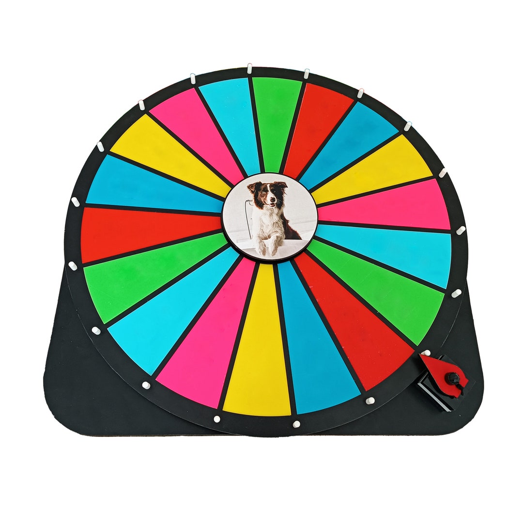 Black 24 Prize Wheel Wooden Spin the Wheel Game Large Prize Wheel