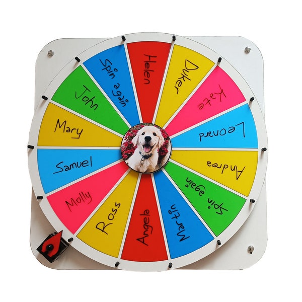 White 24" Wall Prize Wheel Wall mount large prize wheel Spin the wheel game Wall games Branded Prize Wheel Color Wheel Wheel of Fortune