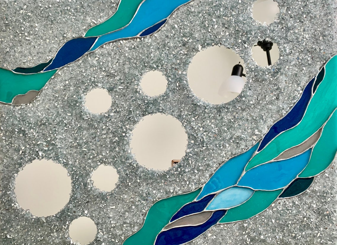 Reflective wall decor unique mirror art round mirror resin Etsy