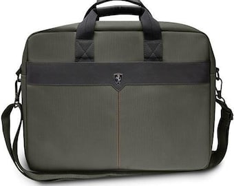 Bolso para portátil Ferrari Off Track Scuderia de 15 pulgadas en color caqui