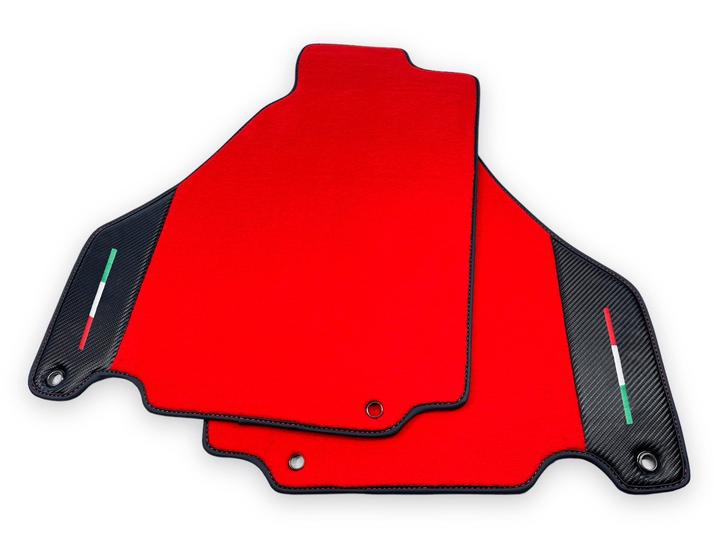 Red Floor Mats for Ferrari 360 Modena 2000-2005 Carbon Fiber and ...