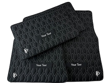 Custom Leather Floor Mats For Rolls Royce Black ( Wraith / Shadow / Phantom / Ghost / Dawn / Cullinan / Spectre  )