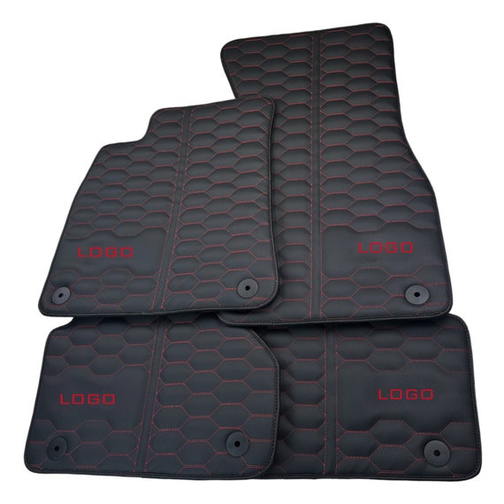 Leather Floor Mats for Audi RS5 B8 B9 2010 2023 Red Stitching Custom Made Etsy