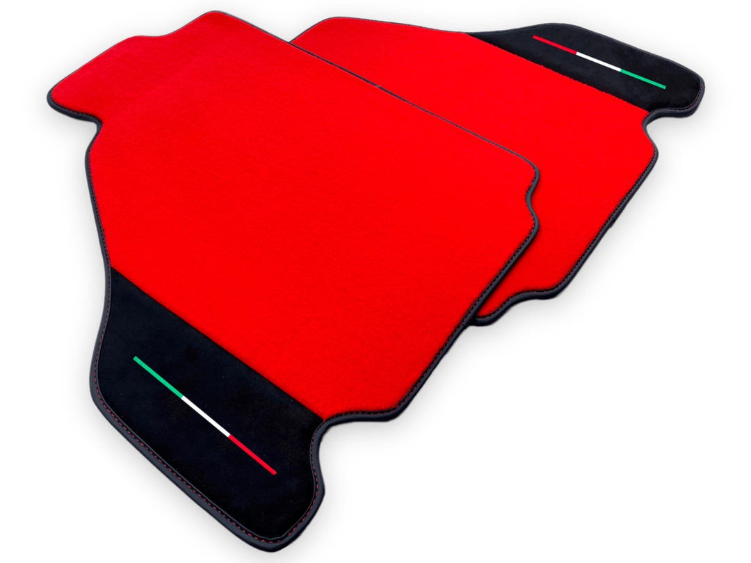 Red Floor Mats for Ferrari F430 (2004-2009) Alcantara Leather Tailored ...